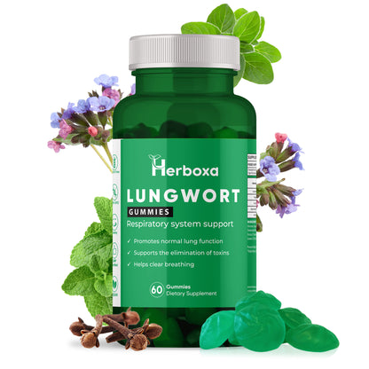 Herboxa Lungwort Gummies | Συμπλήρωμα υποστήριξης των πνευμόνων 60 ζελεδάκια