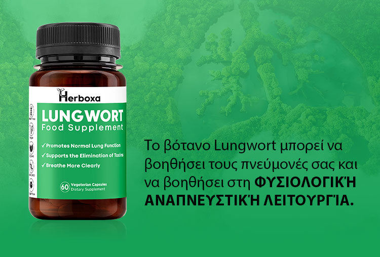 Herboxa Lungwort | Φυτικό συμπλήρωμα διατροφής υποστήριξης των πνευμόνων