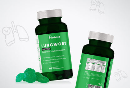 Herboxa Lungwort Gummies | Συμπλήρωμα υποστήριξης των πνευμόνων 60 ζελεδάκια