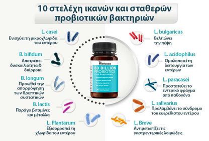 Herboxa Probiotic 60 Billion | Συμπλήρωμα Προβιοτικών 30 ταμπλέτες